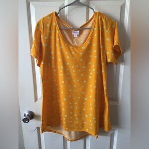 Lularoe Yellow Polka Dot Women's Top